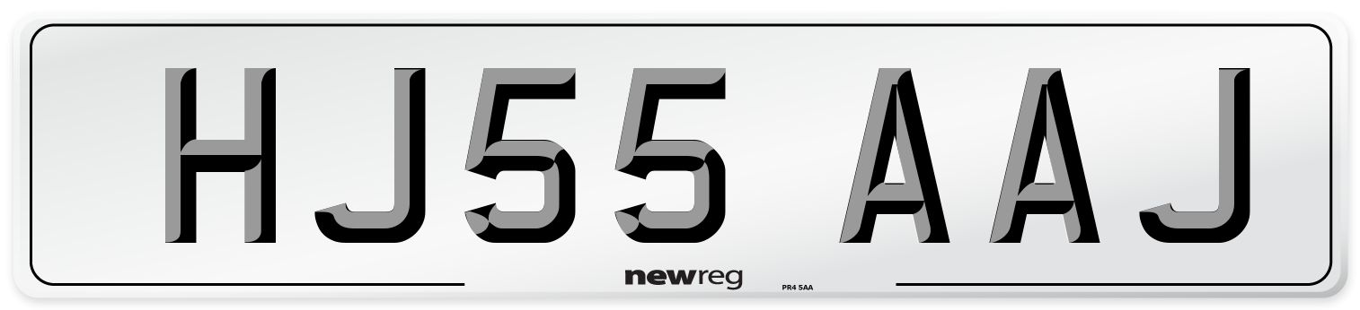 HJ55 AAJ Number Plate from New Reg